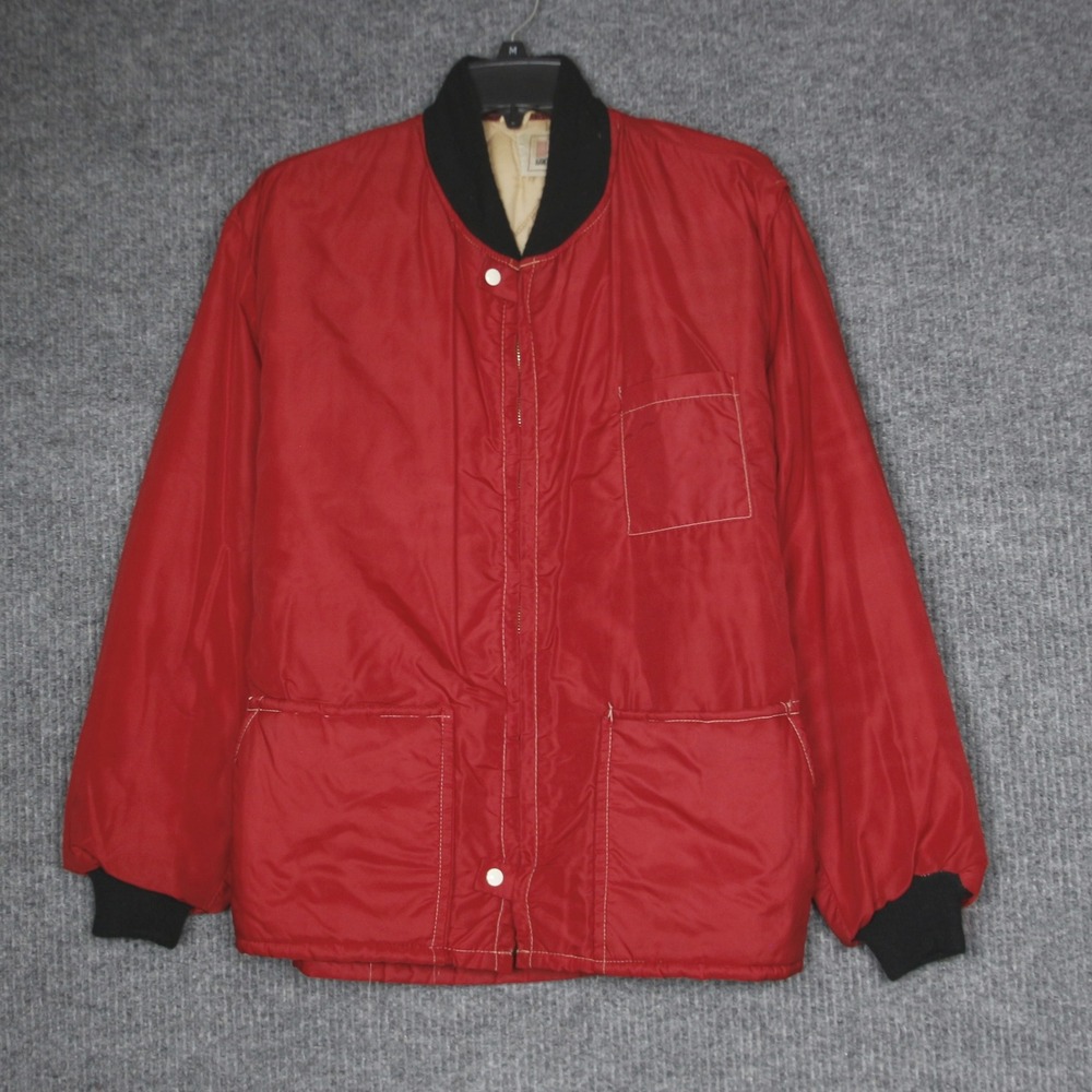 Hawthorne Mens Red Quilted Lined Bomber Jacket Outerwear Size XL Utility‎